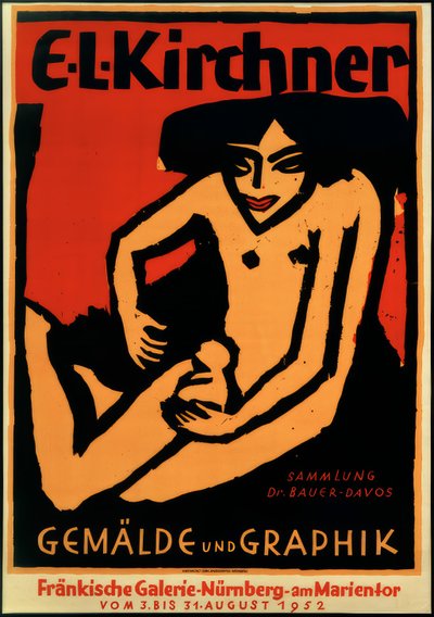 Cartel para la exposición E.L.K., Galería Franconia, Núremberg, 1952 de Ernst Ludwig Kirchner
