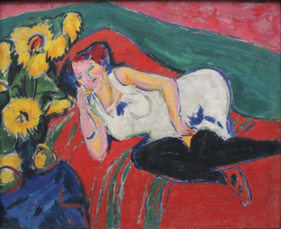 Mujer descansando en camisa blanca de Ernst Ludwig Kirchner