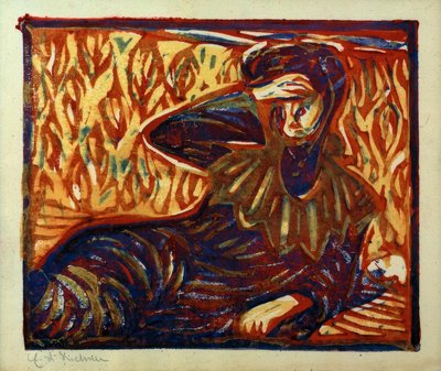 Niña descansando con dolor de cabeza de Ernst Ludwig Kirchner
