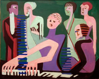 Cantante en el piano de Ernst Ludwig Kirchner