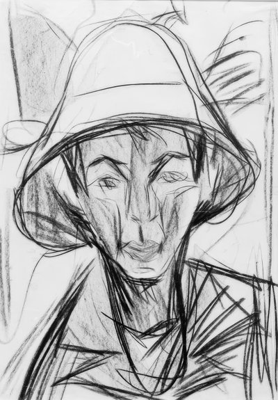 Autorretrato con sombrero de pastor de Ernst Ludwig Kirchner