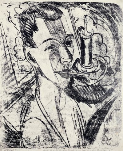 Autorretrato con cigarrillo de Ernst Ludwig Kirchner