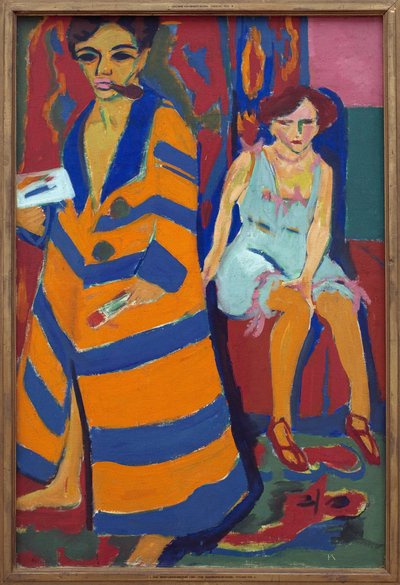 Autorretrato con modelo de Ernst Ludwig Kirchner