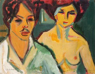 Autorretrato con modelo de Ernst Ludwig Kirchner