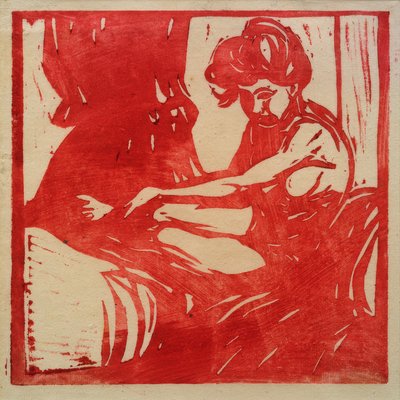 Desnudo sentado de una niña de Ernst Ludwig Kirchner