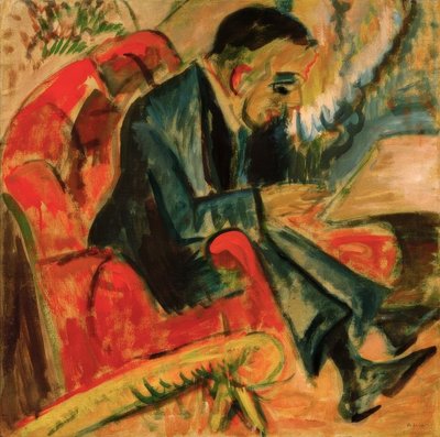 Hombre sentado en un banco del parque de Ernst Ludwig Kirchner