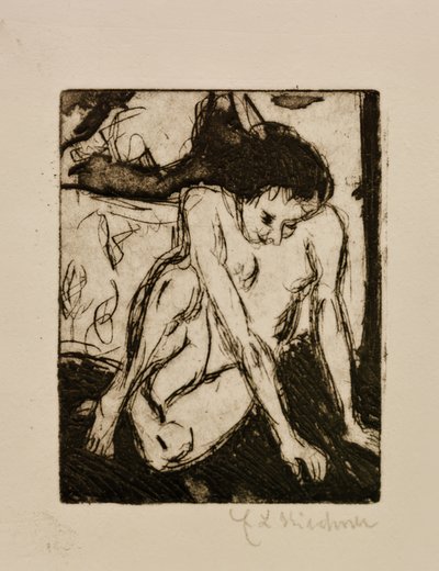 Niña desnuda sentada de Ernst Ludwig Kirchner