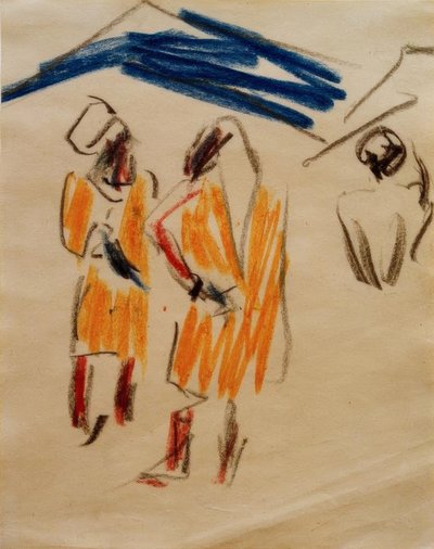 Boceto de dos marroquíes de Ernst Ludwig Kirchner