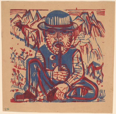 Campesino fumando de Ernst Ludwig Kirchner