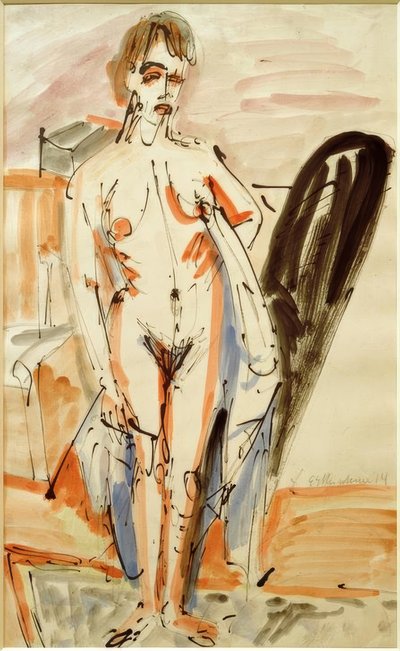 Desnudo de pie (Mujer desnuda de pie) de Ernst Ludwig Kirchner