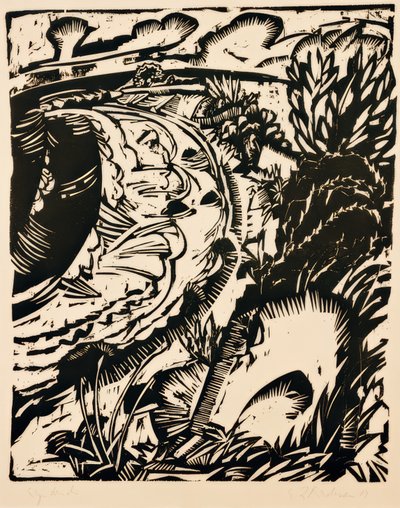 Acantilado con bahía redonda de Ernst Ludwig Kirchner