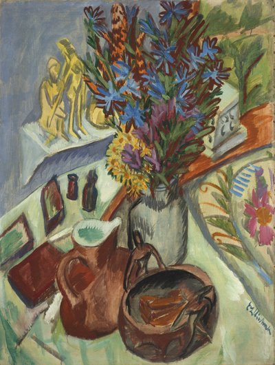 Naturaleza muerta con jarra y cuenco africano de Ernst Ludwig Kirchner