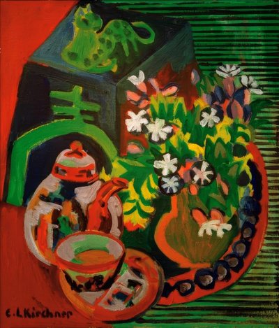 Bodegón con porcelana china de Ernst Ludwig Kirchner