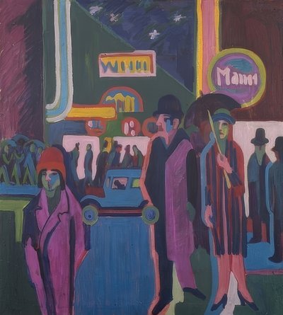 Escena callejera nocturna. 1925 de Ernst Ludwig Kirchner