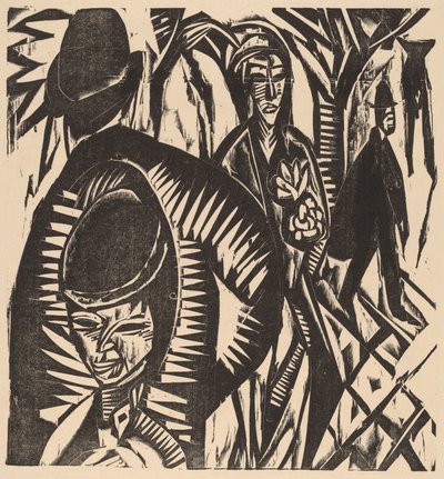 Escena Callejera Después de la Lluvia de Ernst Ludwig Kirchner