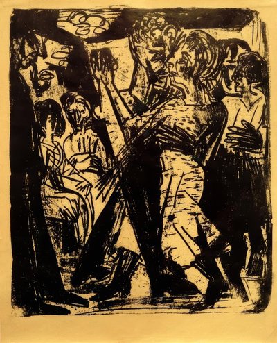 Pareja de campesinos bailando de Ernst Ludwig Kirchner