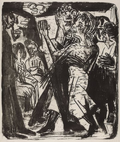 Pareja de campesinos bailando de Ernst Ludwig Kirchner
