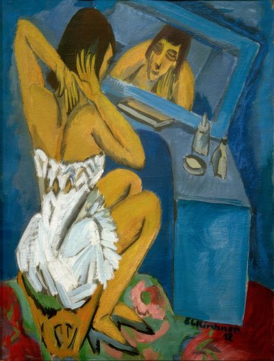 Toilette; Mujer frente al espejo de Ernst Ludwig Kirchner