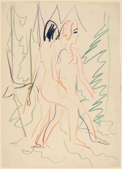 Dos Desnudos en un Bosque de Ernst Ludwig Kirchner