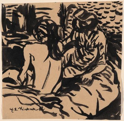 Dos Desnudos en una Cama (Isabella y una Chica Más Joven) de Ernst Ludwig Kirchner