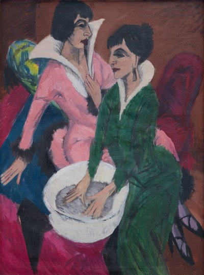 Dos mujeres con un lavabo; Las hermanas de Ernst Ludwig Kirchner
