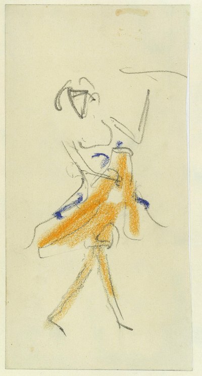 Un bailarin. Obra de Ernst Ludwig Kirchner (1880-1938), lápiz y pastel sobre cartulina de Ernst Ludwig Kirchner