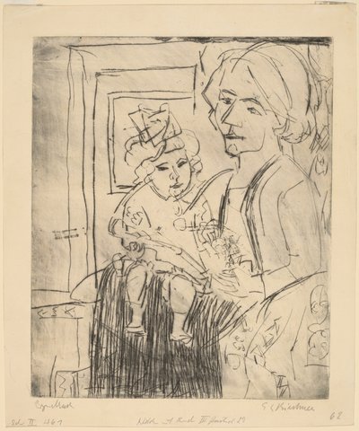 Joven mujer con niño de Ernst Ludwig Kirchner