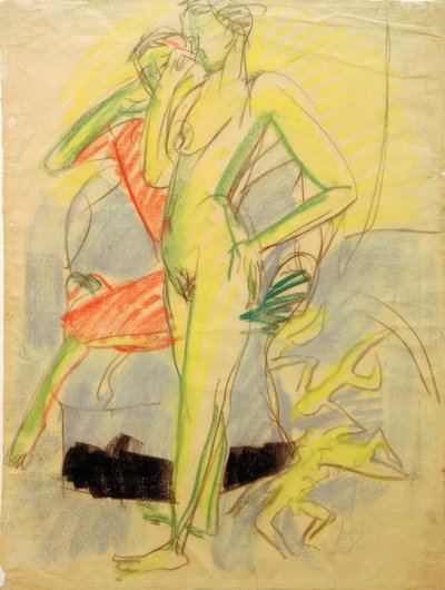 Dos figuras en la habitación de Ernst Ludwig Kirchner