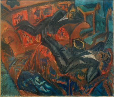 Dos amigos conversando de Ernst Ludwig Kirchner