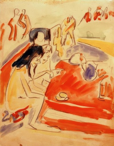 Dos chicas sentadas en la mesa de Ernst Ludwig Kirchner
