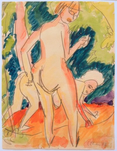 Dos chicas bañándose de Ernst Ludwig Kirchner