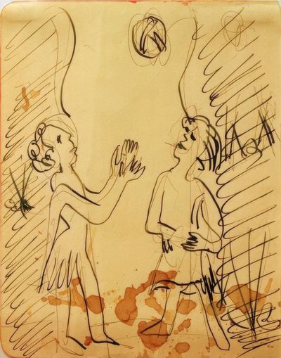 Dos niñas jugando a la pelota de Ernst Ludwig Kirchner