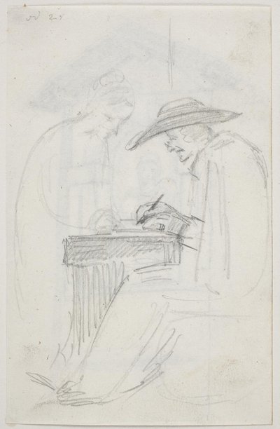 Estudio para "El escritor de cartas y la niña" de Ernst Meyer