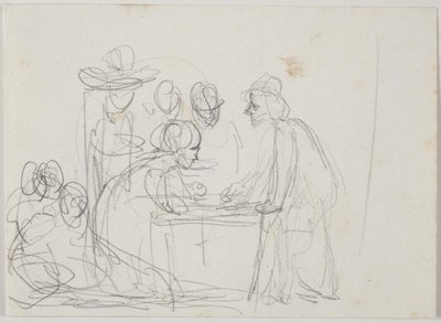 Estudio para "El Escritor de Cartas y la Chica" de Ernst Meyer