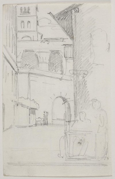 Estudio para "El escritor de cartas y la niña" de Ernst Meyer