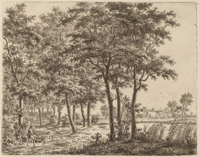 Paisaje con un campesino llevando leña de Ernst Willem Jan Bagelaar