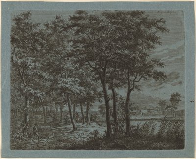 Paisaje con un campesino llevando leña de Ernst Willem Jan Bagelaar