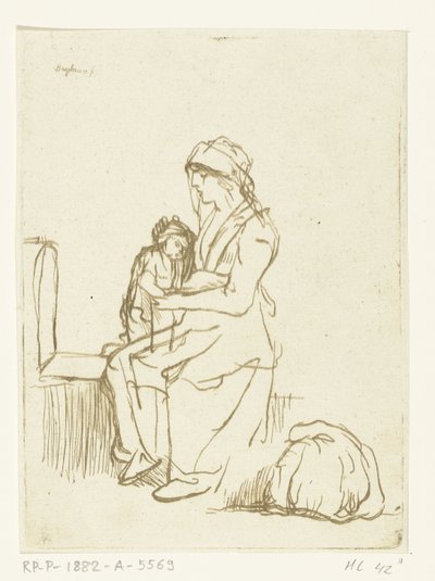 Madre con niño en su regazo de Ernst Willem Jan Bagelaar
