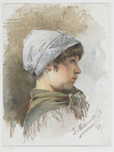 Estudio de la cabeza de una joven, en perfil de Ernst Witkamp