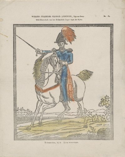 Willem-Frederik-George-Lodewijk, Príncipe de Orange / Mariscal de campo del ejército holandés contra los amotinados (título sobre el objeto) de Erve Wijsmuller