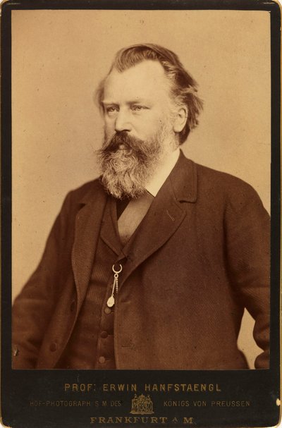 Retrato del compositor Johannes Brahms de Erwin Hanfstaengl