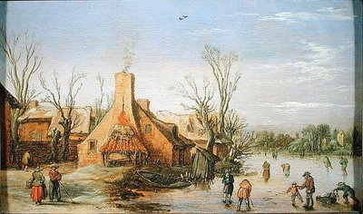 Un pueblo en invierno, 1623 de Esaias I van de Velde