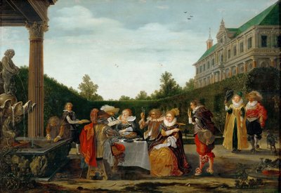 Banquete en el parque del castillo de Esaias I van de Velde