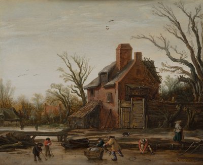 Paisaje invernal con granja de Esaias I van de Velde
