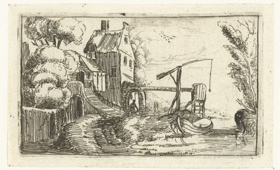 Casa o fábrica en un canal Pequeños paisajes (título de serie) de Esaias van de Velde (rejected attribution)