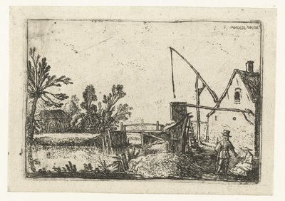 Finca junto a un canal Pequeños paisajes (título de serie) de Esaias van de Velde