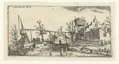 paisaje con una cervecería Paisajes (título de la serie) de Esaias van de Velde