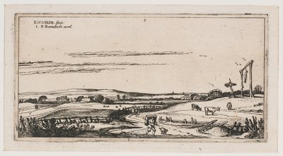 Paisaje con campo de horca cerca de Haarlem Paisajes (título de la serie) de Esaias van de Velde