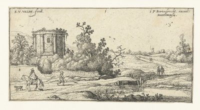 Paisaje con ruinas de un templo romano Paisajes (título de la serie) de Esaias van de Velde