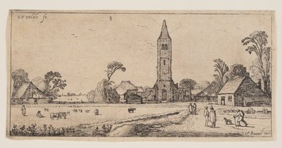Camino a la derecha que conduce a un pueblo, de Paisajes de Esaias van den Velde I